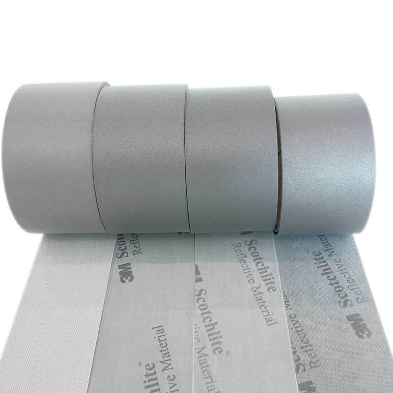 High quality 8906 8910 8912 9910 silver reflective polyester material fabric tape for Traffic safety clothing