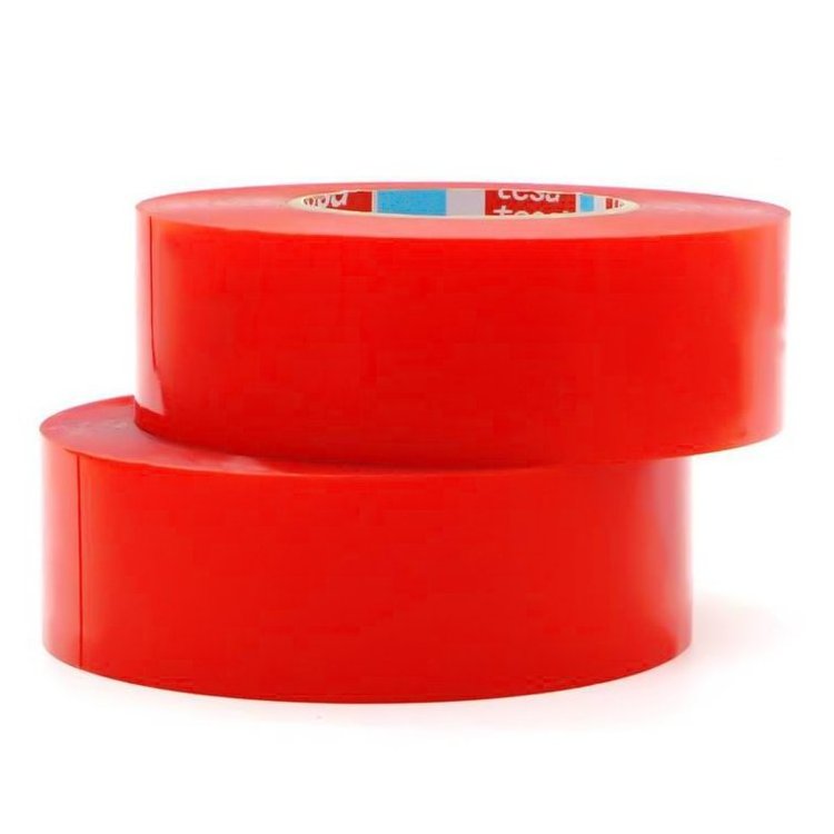 General Purpose Red Film PET Tape Tesa 4965 Double Sided Polyester Adhesive Tape for Nameplate Identification Fixed