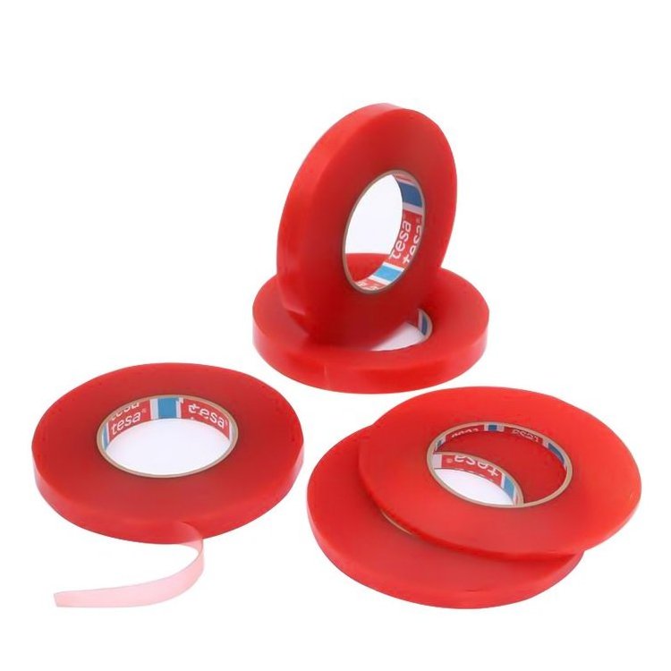 General Purpose Red Film PET Tape Tesa 4965 Double Sided Polyester Adhesive Tape for Nameplate Identification Fixed