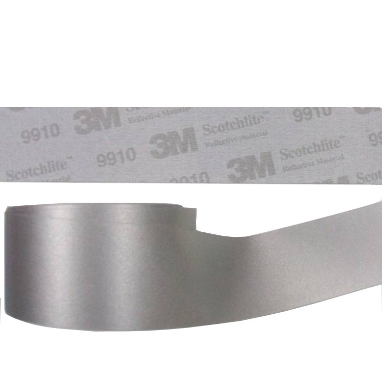 High quality 8906 8910 8912 9910 silver reflective polyester material fabric tape for Traffic safety clothing