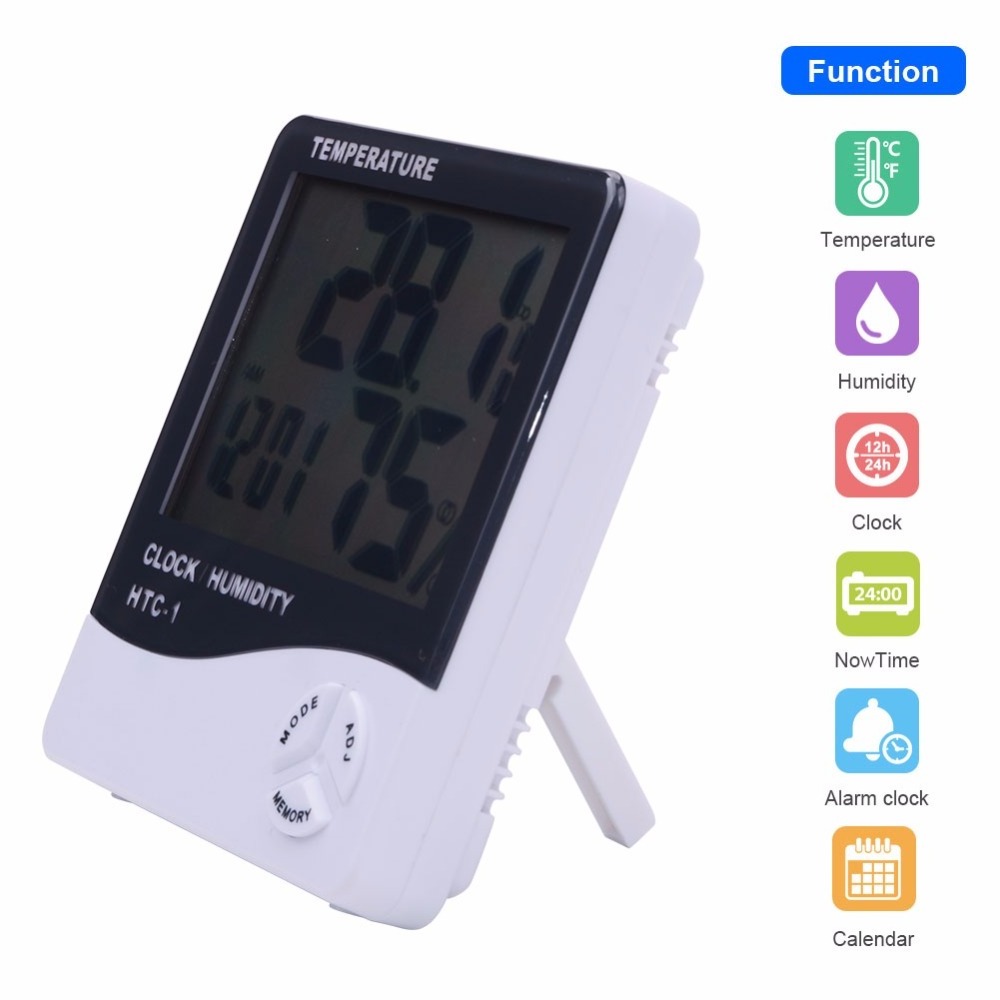 Stronger Durable Digital Thermo Thermometer Hygrometer With Alarm Clock