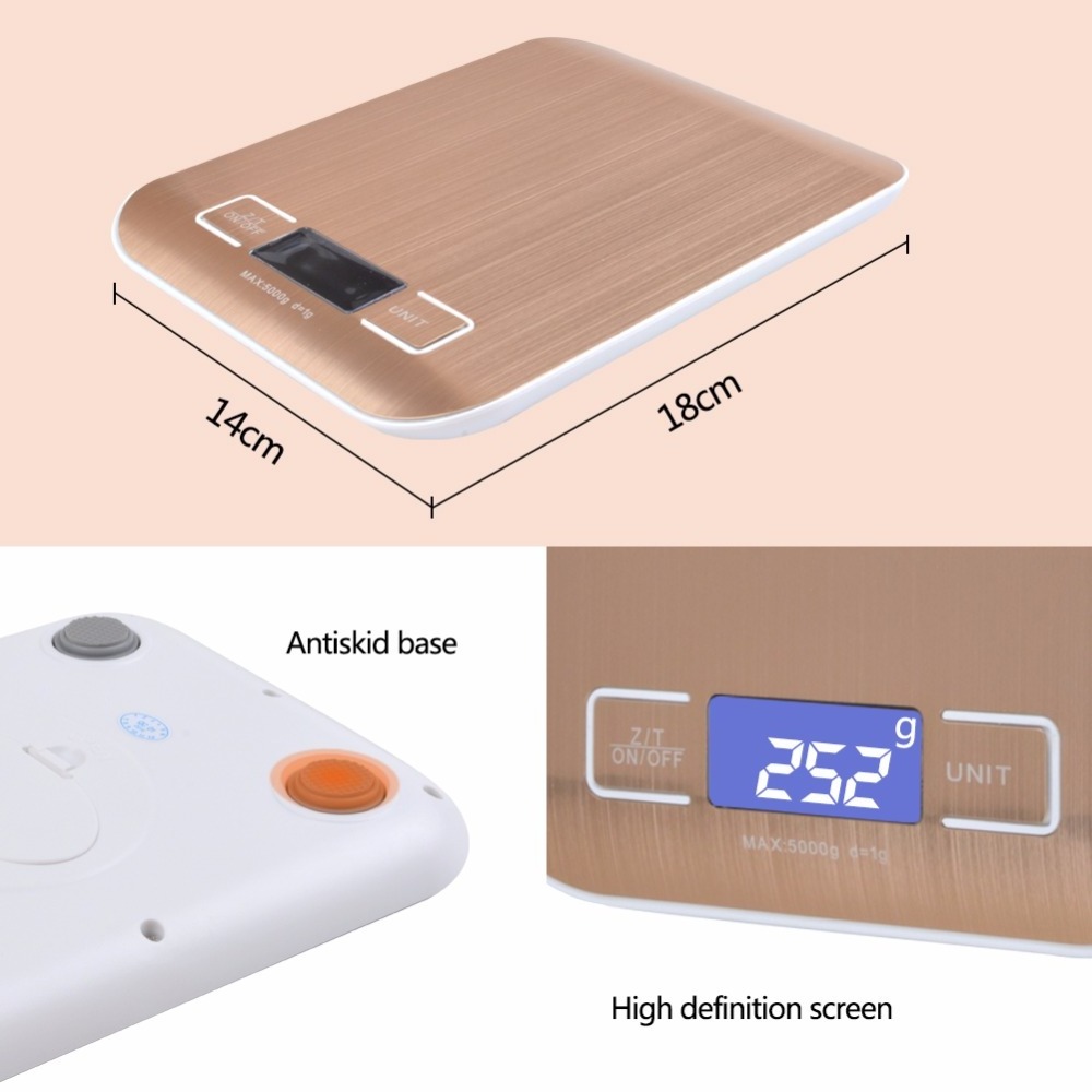 5kg/1g digital, portable, household, stainless steel, kitchen scale, weighing scale