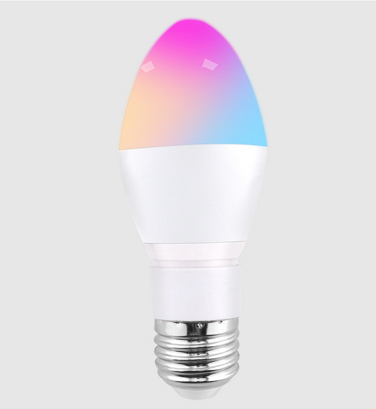 WiFi  Candle Smart Light Bulb E27 LED RGB Lamp Work with Alexa/Google Home 220V White Dimmable Timer Function