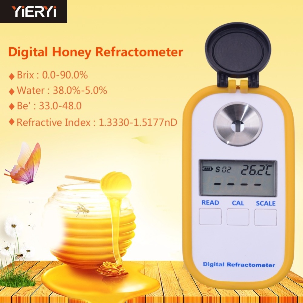 Portable digital Honey refractometer Brix Refractive Index Refractometer 0-90% Brix high quality handheld