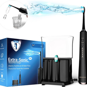 Water Dental Flosser with Electric Toothbrush, One Switch Between Tooth Brush & Water Floss, 2 in 1 Teeth Cleaning Kit