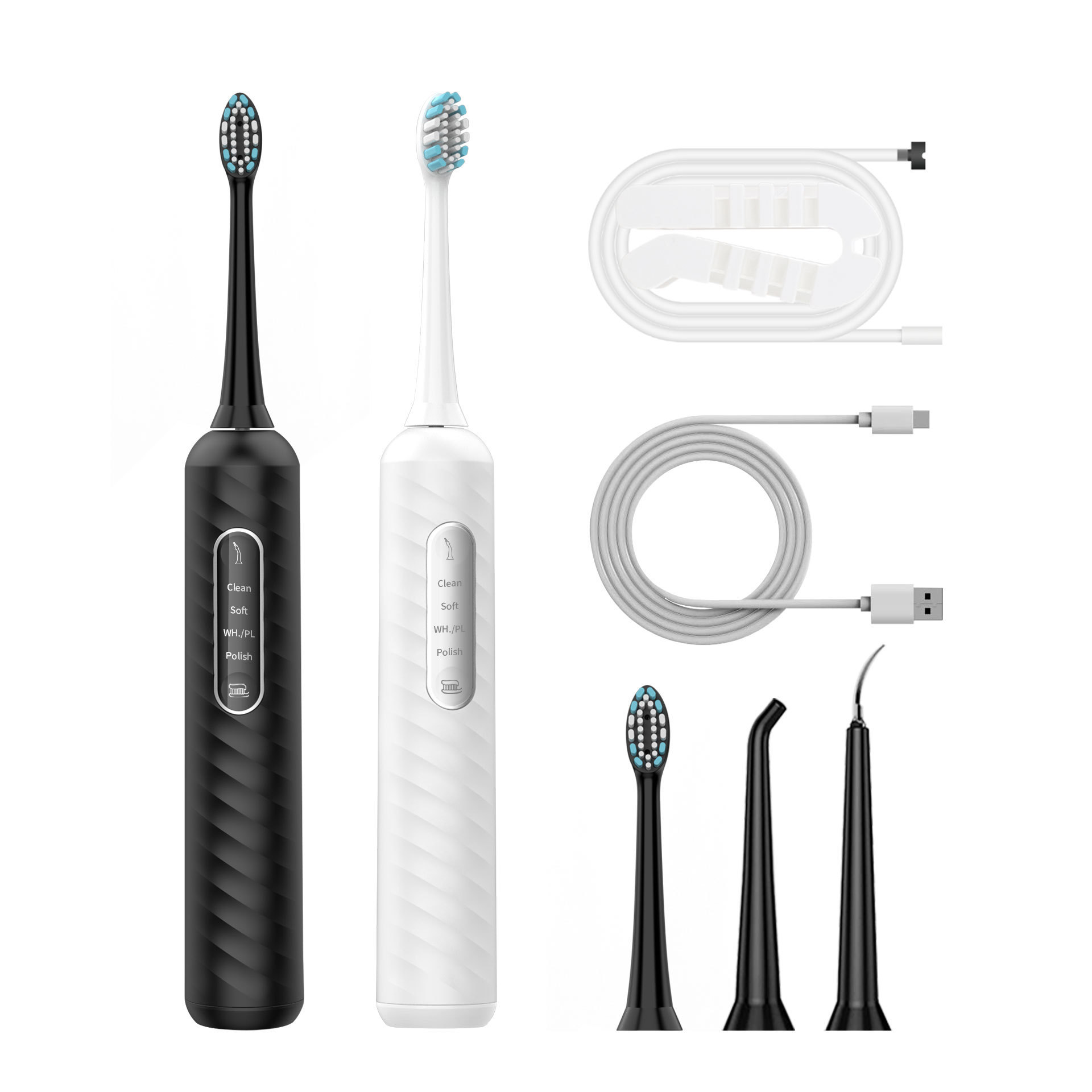 3 in 1 Teeth Cleaning Kit with 4 Modes, Electric Toothbrush and flosser Combo, Water Flosser Portable for Travel and Home