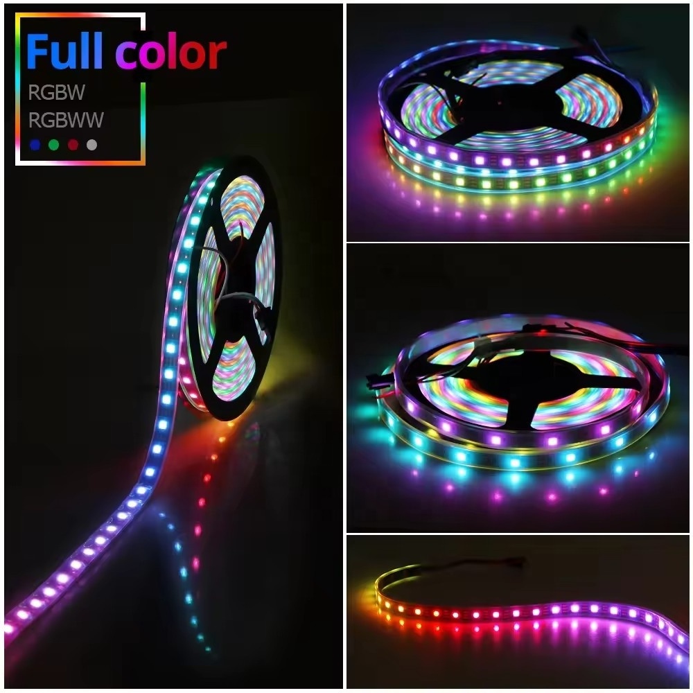 5V SMD5050 Full Color LED Light Strip 30/60/144 Leds/m Smart WS2812b IC for TV Background Bar KTV LED Atmosphere Strip Lights