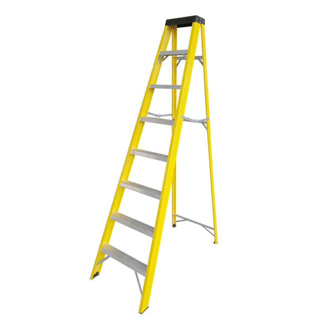 A-frame Aluminum Platform Step Industrial  8-foot Fiberglass Ladder