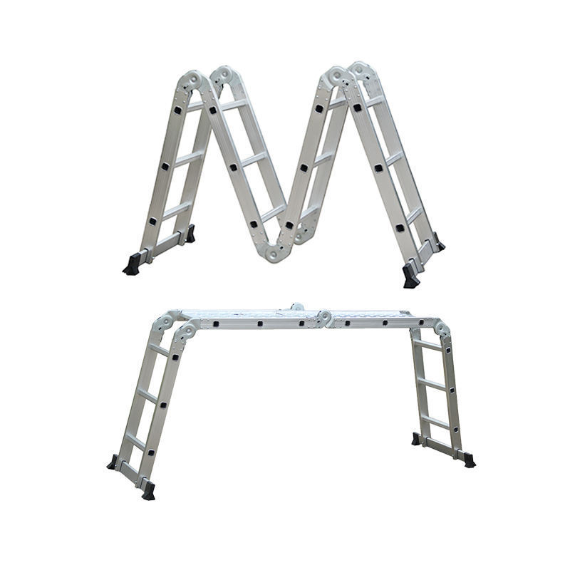 20 Ft 2 4 Step Two Steps Portable House Boat Rope Aluminum Foldable Ladder Feet Covers