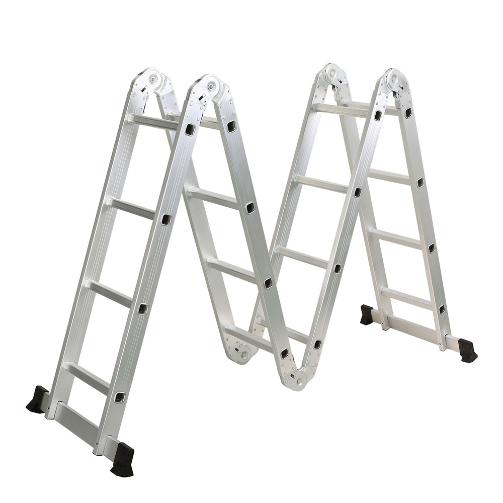 Mltipurpose Hinge Aluminium Folding Combination Ladder En131 Multi Purpose Aluminum Silver Home 3 Steps Folding Ladder Aluminum