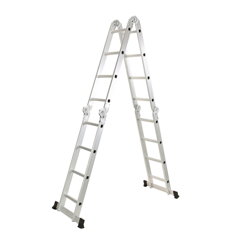 Mltipurpose Hinge Aluminium Folding Combination Ladder En131 Multi Purpose Aluminum Silver Home 3 Steps Folding Ladder Aluminum