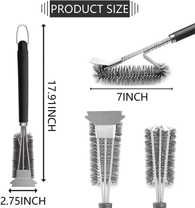 Extra Strong BBQ Cleaner Accessories BBQ Grill Brush Steam Cleaning Stainless Steel Brush Grill Brush and Scraper