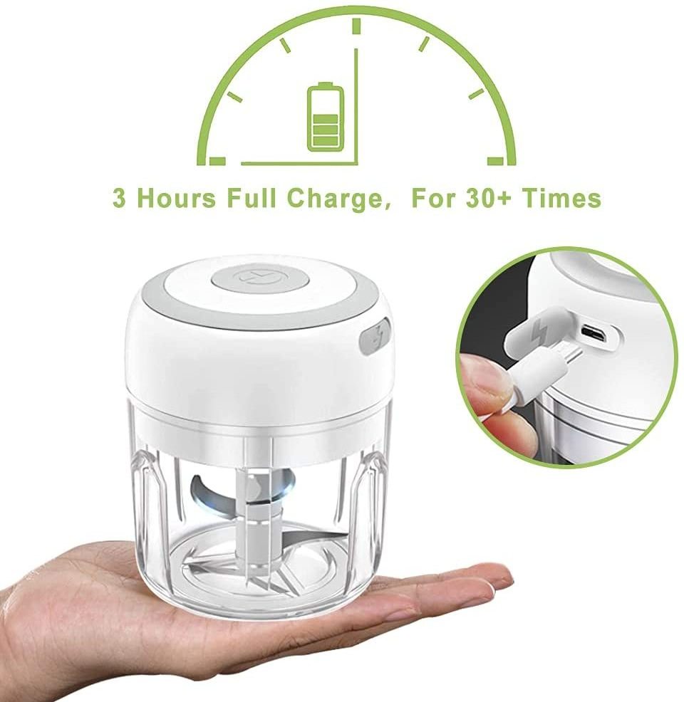 Handheld Portable Powerful Garlic Mincer Mini Chopper Wireless Electric Food and Onion Chopper Mini Garlic Chopper