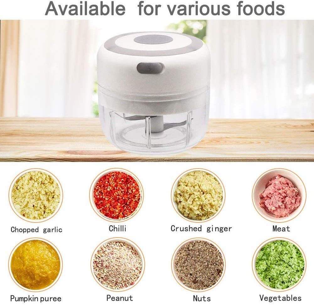 Handheld Portable Powerful Garlic Mincer Mini Chopper Wireless Electric Food and Onion Chopper Mini Garlic Chopper