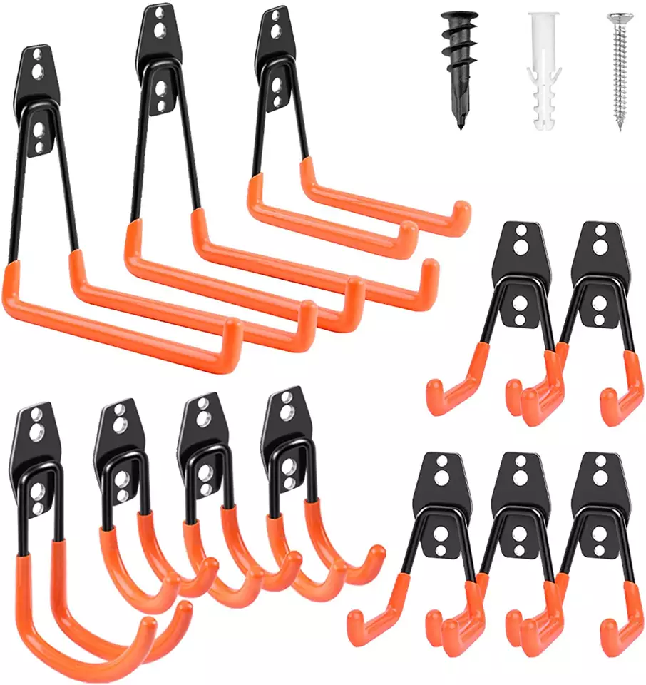 wholesale hot sale Garage Hooks Heavy Duty 12 Pack, Steel Garage Storage holders& racks Wall Utility Wall Mount Garage Hooks