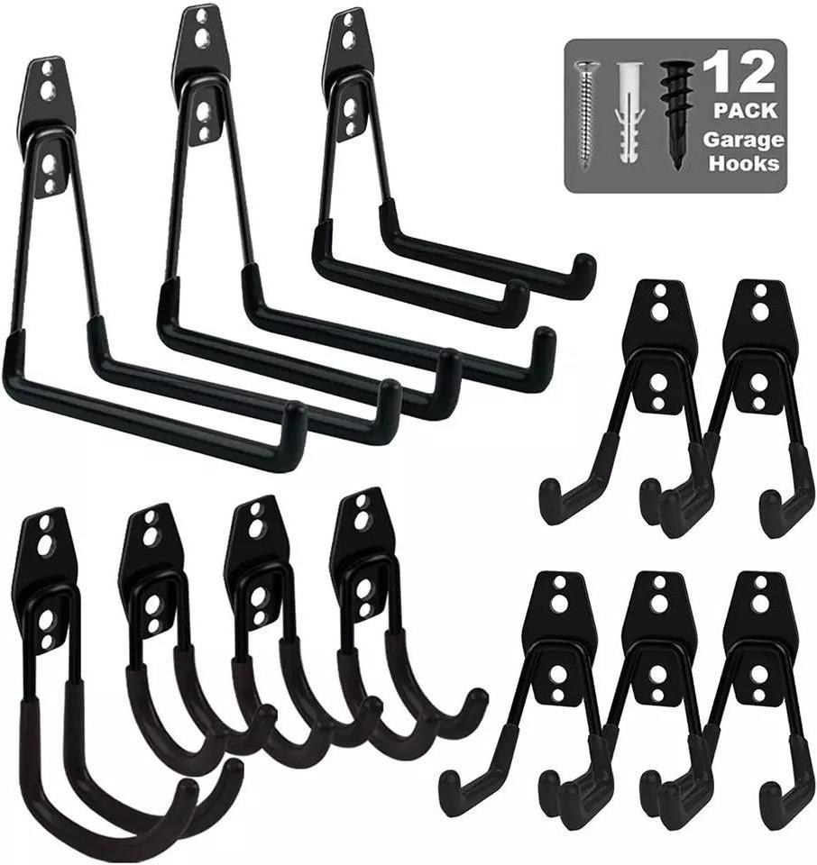 wholesale hot sale Garage Hooks Heavy Duty 12 Pack, Steel Garage Storage holders& racks Wall Utility Wall Mount Garage Hooks