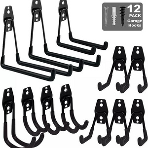 wholesale hot sale Garage Hooks Heavy Duty 12 Pack, Steel Garage Storage holders& racks Wall Utility Wall Mount Garage Hooks