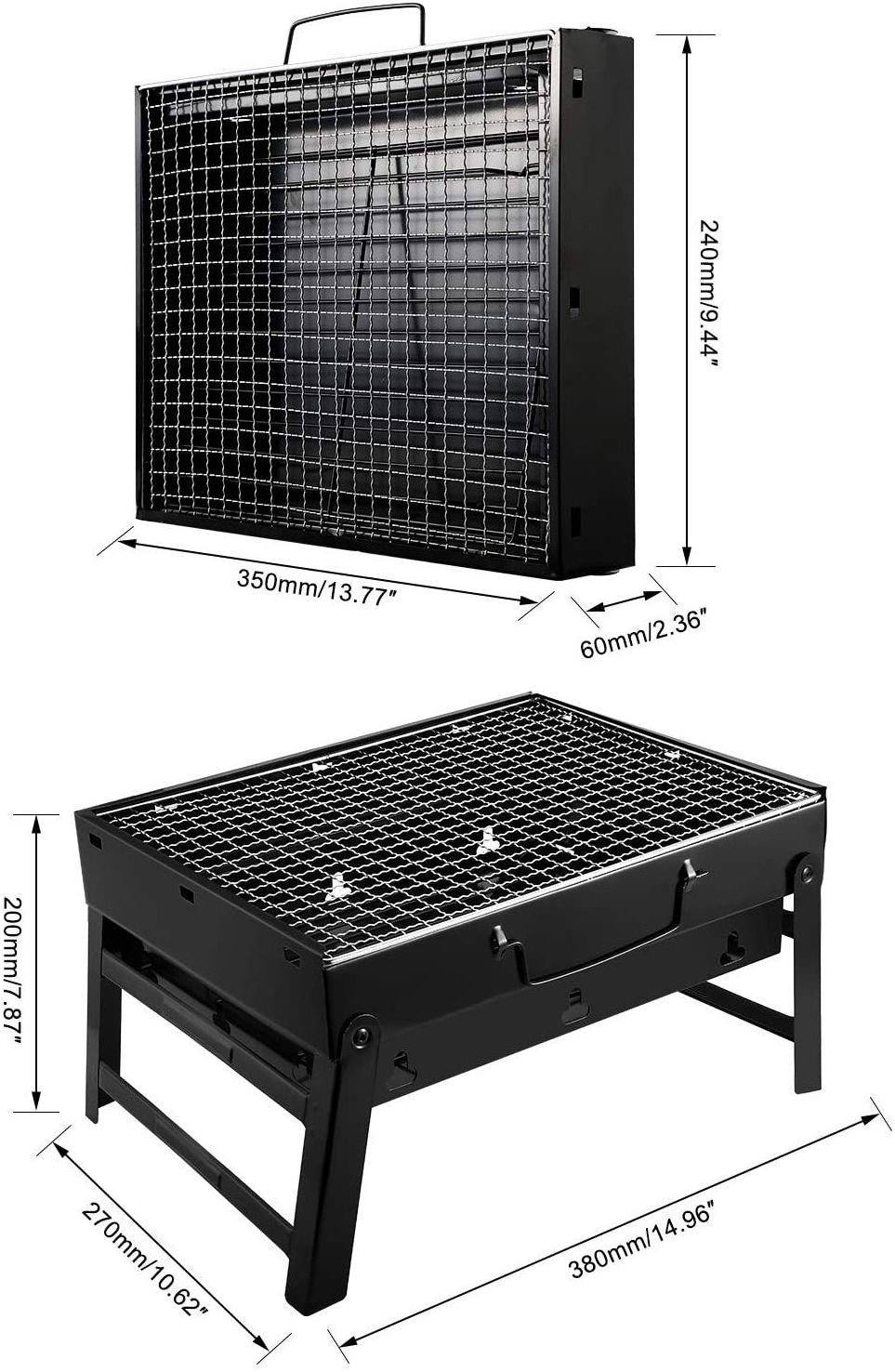 Outdoor  Portable Carbon Barbecue Stove for Picnic Garden Party Cooking Terrace Camping Travel Foldable Mini BBQ Grill