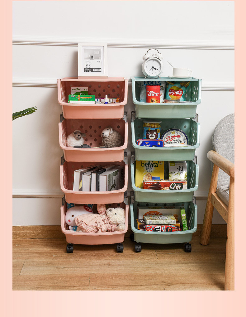 Eco ABS material Kitchen floor shelf household shelf bathroom storage rack vegetable and fruit storage basket toy storage rack