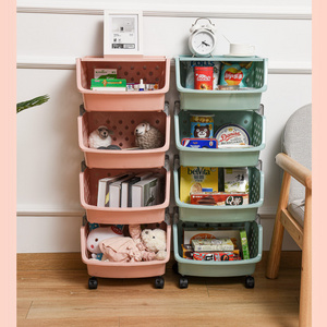 Eco ABS material Kitchen floor shelf household shelf bathroom storage rack vegetable and fruit storage basket toy storage rack