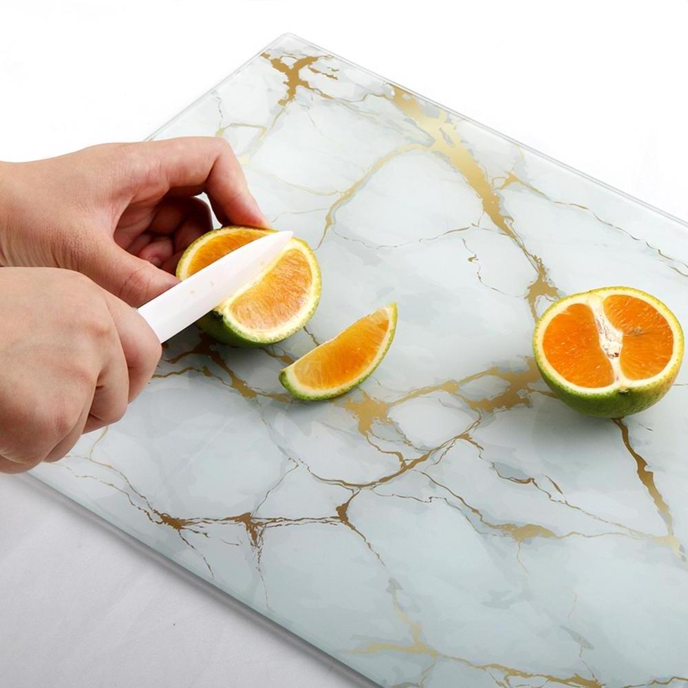 Kitchen Chopping Board Non Slip Glass Trays Scratch Resistant Heat Resistant Shatter Resistant Tempered Glass Cutting Board