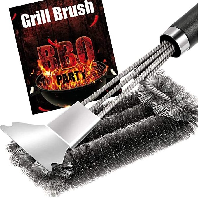 Extra Strong BBQ Cleaner Accessories BBQ Grill Brush Steam Cleaning Stainless Steel Brush Grill Brush and Scraper