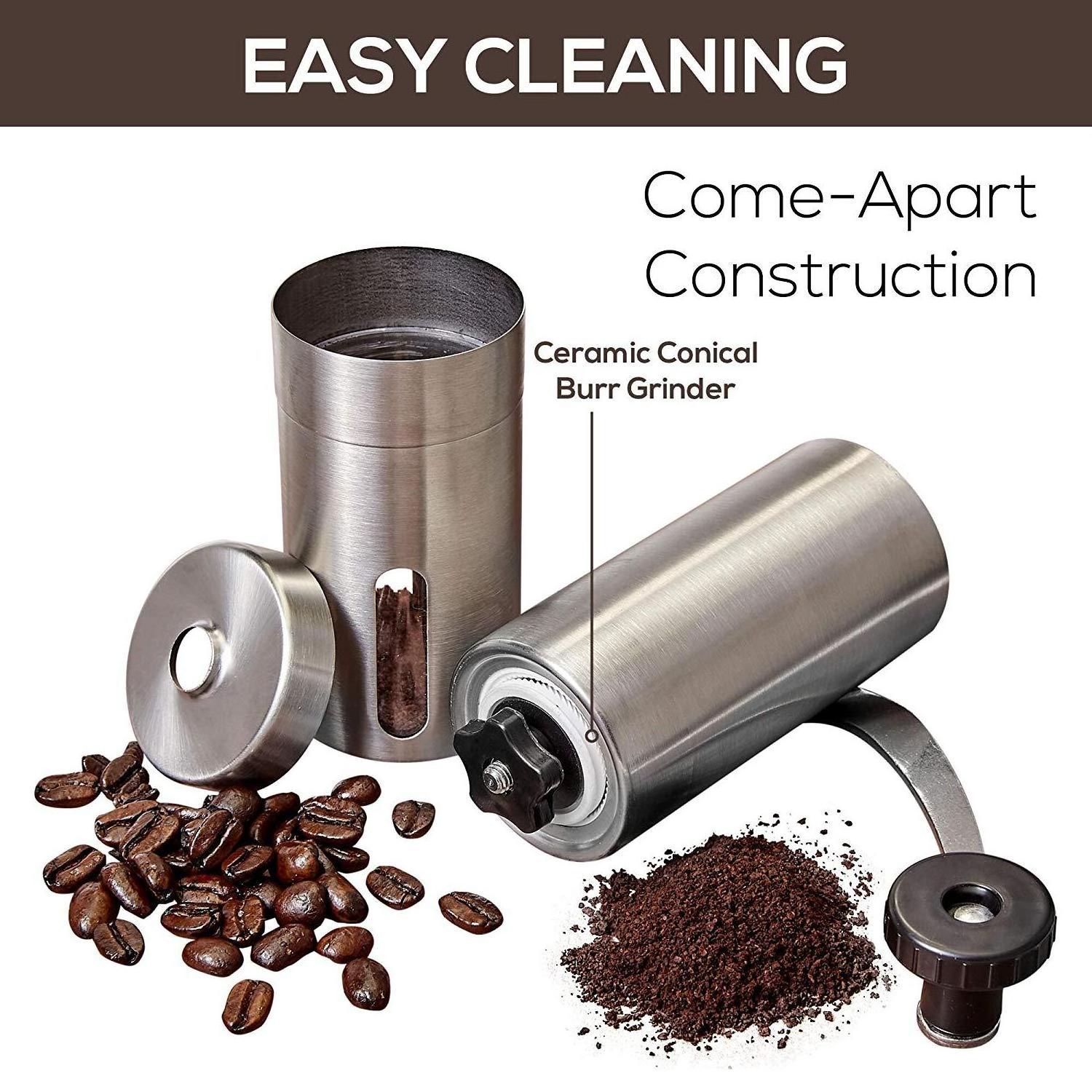 Hot selling mini portable hand manual Stainless Steel Coffee Bean Grinder Conical Burr Hand Crank Mill Manual Coffee Grinder