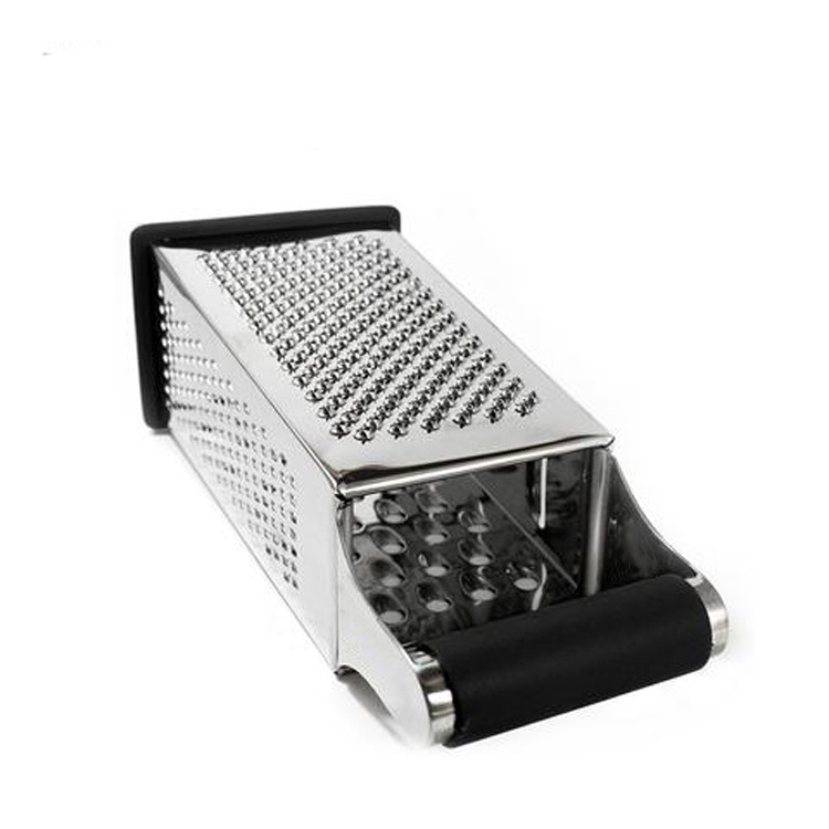 2021 wholesale in bulk stainless steel Non-slip bottom Four-side multipurpose box grater cheese shredder