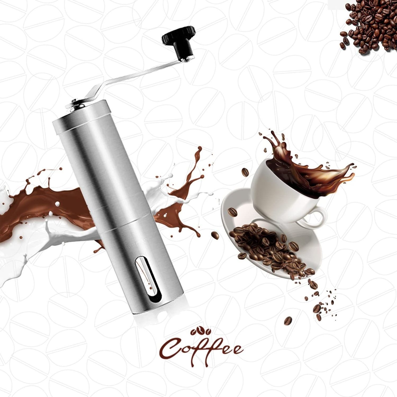 Hot selling mini portable hand manual Stainless Steel Coffee Bean Grinder Conical Burr Hand Crank Mill Manual Coffee Grinder