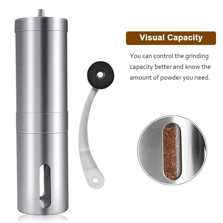 Hot selling mini portable hand manual Stainless Steel Coffee Bean Grinder Conical Burr Hand Crank Mill Manual Coffee Grinder