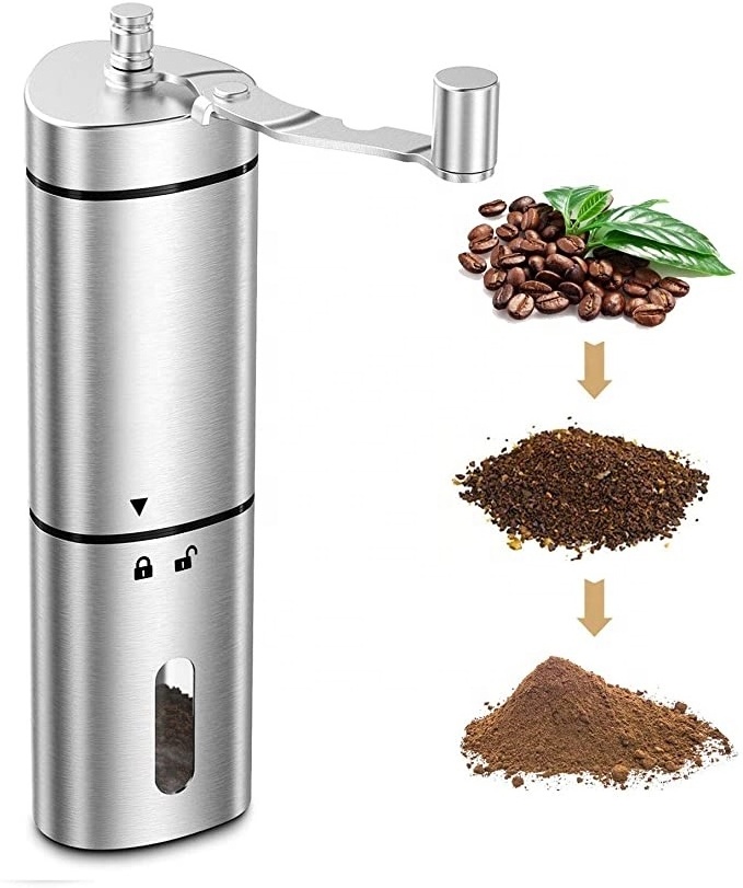 Hot Sale Portable Manual Compact Coffee Grinder/ Ceramic Burr Stainless Steel Coffee Mill grinder