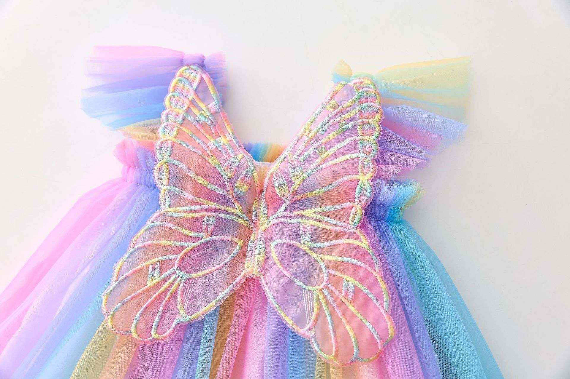 2024 kids summer children butterfly dress with wings