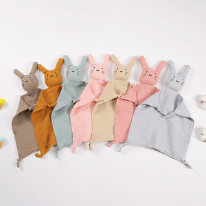 Wholesale Super Soft Organic Washable Cotton Comforter Ear Cat Security Baby Blanket