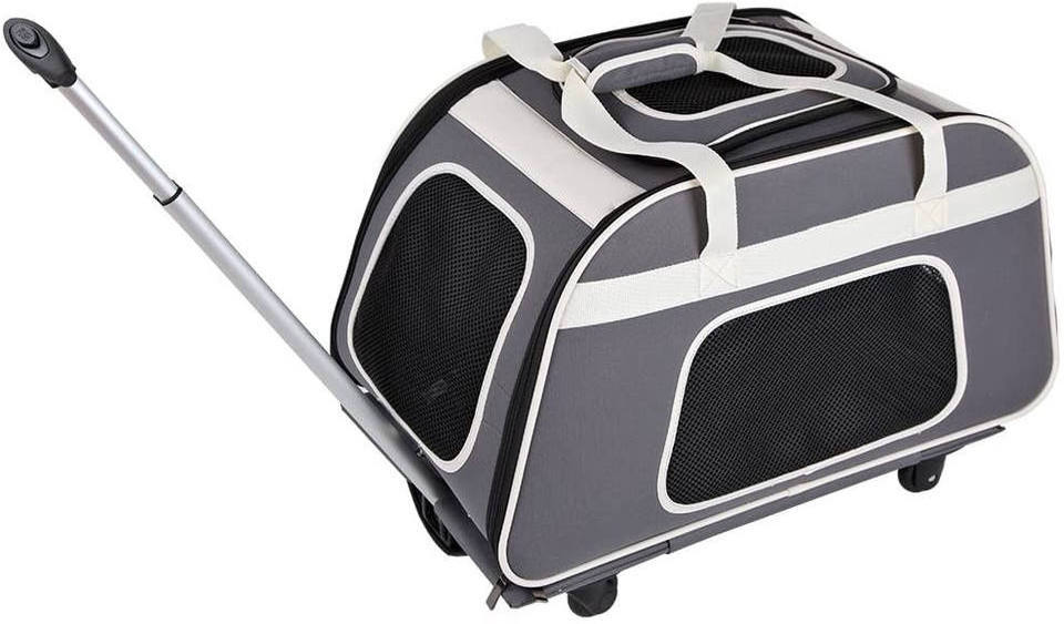 OEM Airline Approved  Rolling Travel Breathable Luggage Puppies Cat Tote Bag Soft Sided Trolley Pet Carrier Backpack With Wheels