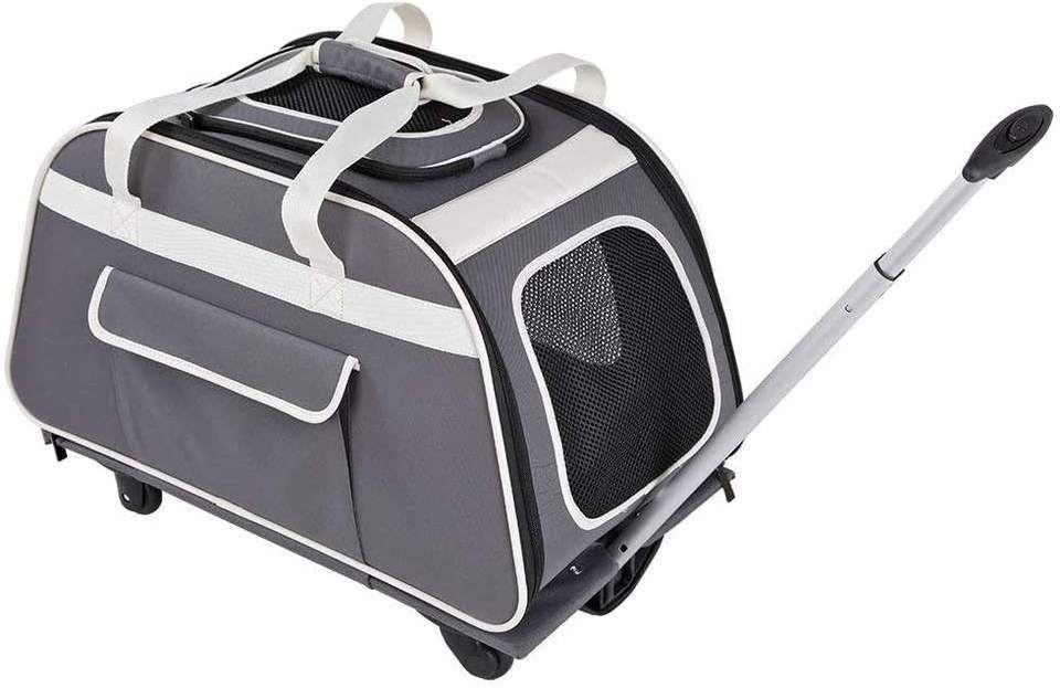 OEM Airline Approved  Rolling Travel Breathable Luggage Puppies Cat Tote Bag Soft Sided Trolley Pet Carrier Backpack With Wheels