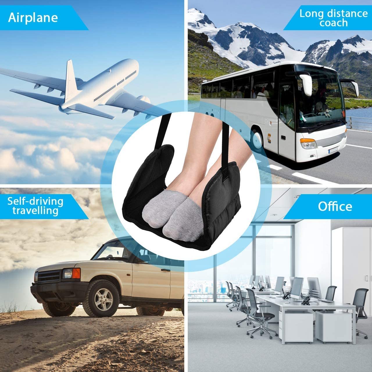 Airplane Footrest Foot Hammock Portable Plane Leg Rest Travel Foot Rest for for Long Flight Wholesale price