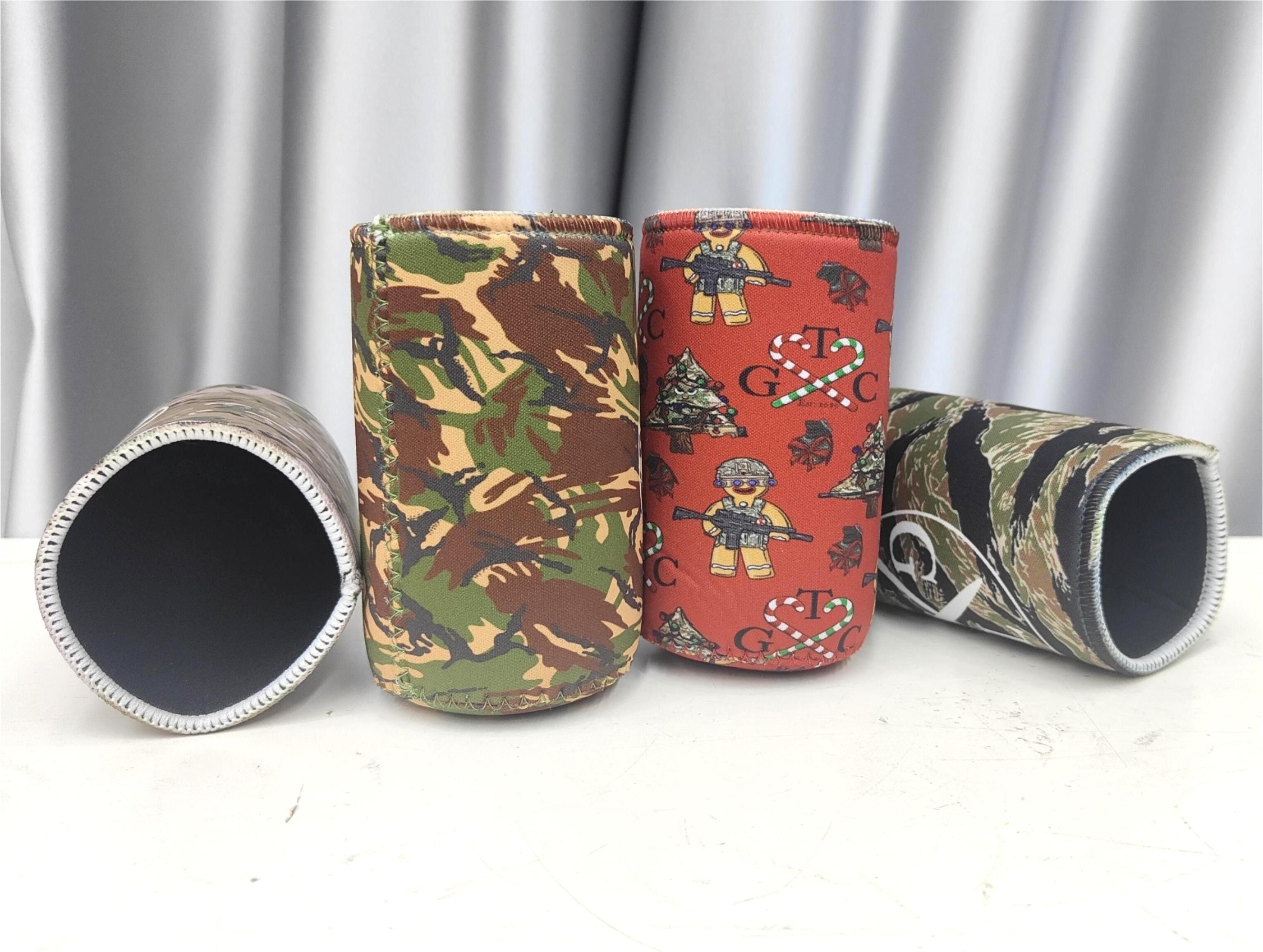 Collapsible Insulated 12oz Can Cooler Wine Beer Bottle Sleeve Neoprene Custom Logo Printing Stubby Holder Bottle Cover Cooler