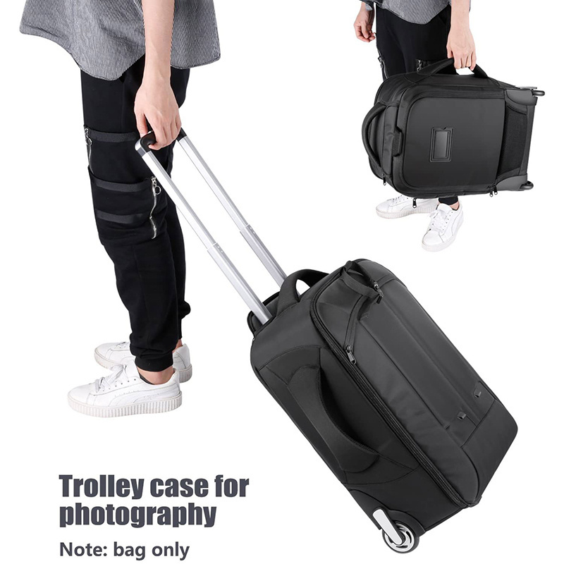 ISO Custom Travel Large Capacity Camera Rolling Bag suitcase trolley camera bag with wheels for camera