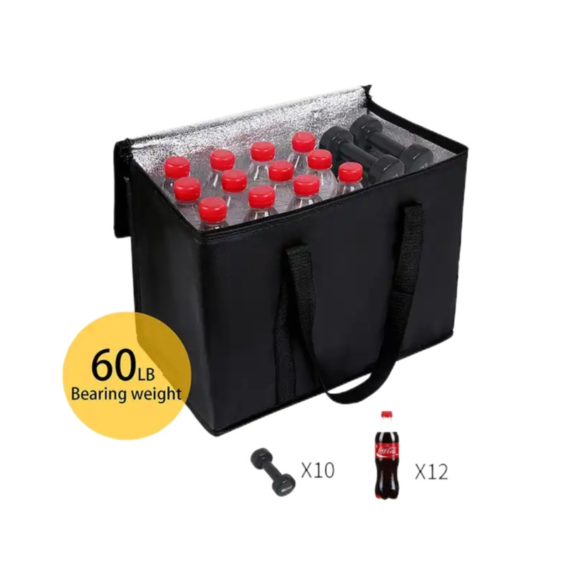 Large Capacity Durable Reusable Thermal Insulated Cooler Bag Grocery Cool Carry Non Woven Lunch Cooler Bag