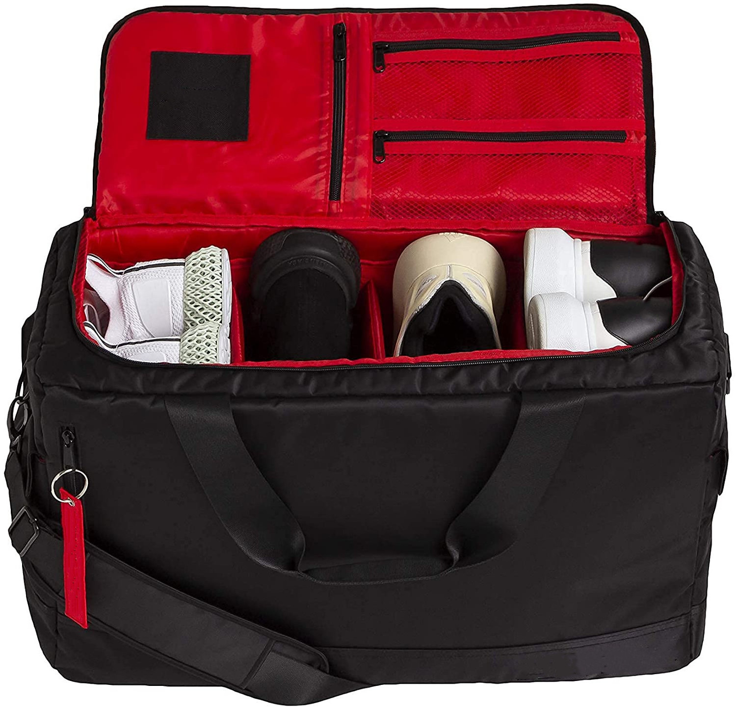 Custom Adjustable Dividers Sneaker Duffle Bags Storage Bag  with Compartment Shoes Storage Travel Bag