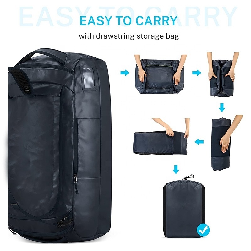 Waterproof PVC fabric camping hiking backpack bag for outdoor travel camping storage bag travel duffle bag