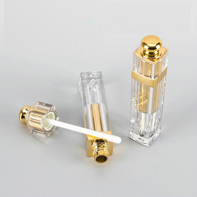 Cheap oem Square lipgloss tube Package bottle gold lip gloss containers