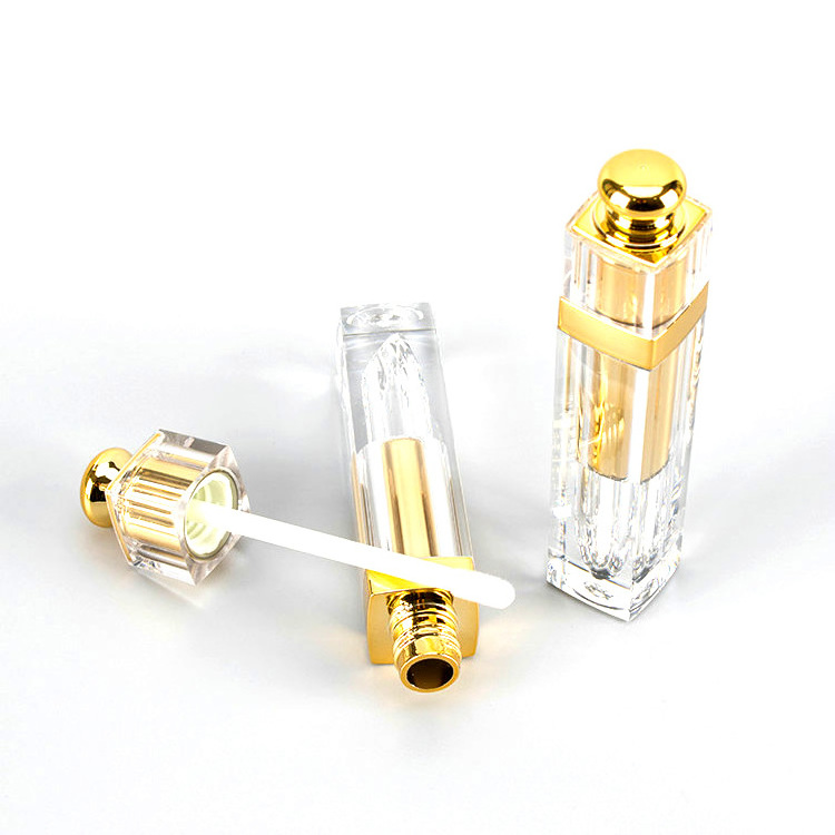 Cheap oem Square lipgloss tube Package bottle gold lip gloss containers