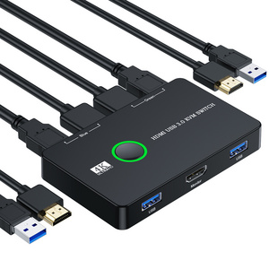 USB to HDMI KVM Switcher Suitable for 2 Computers to Share keyboard/mouse/printer High-definition Display Outlets Splitter