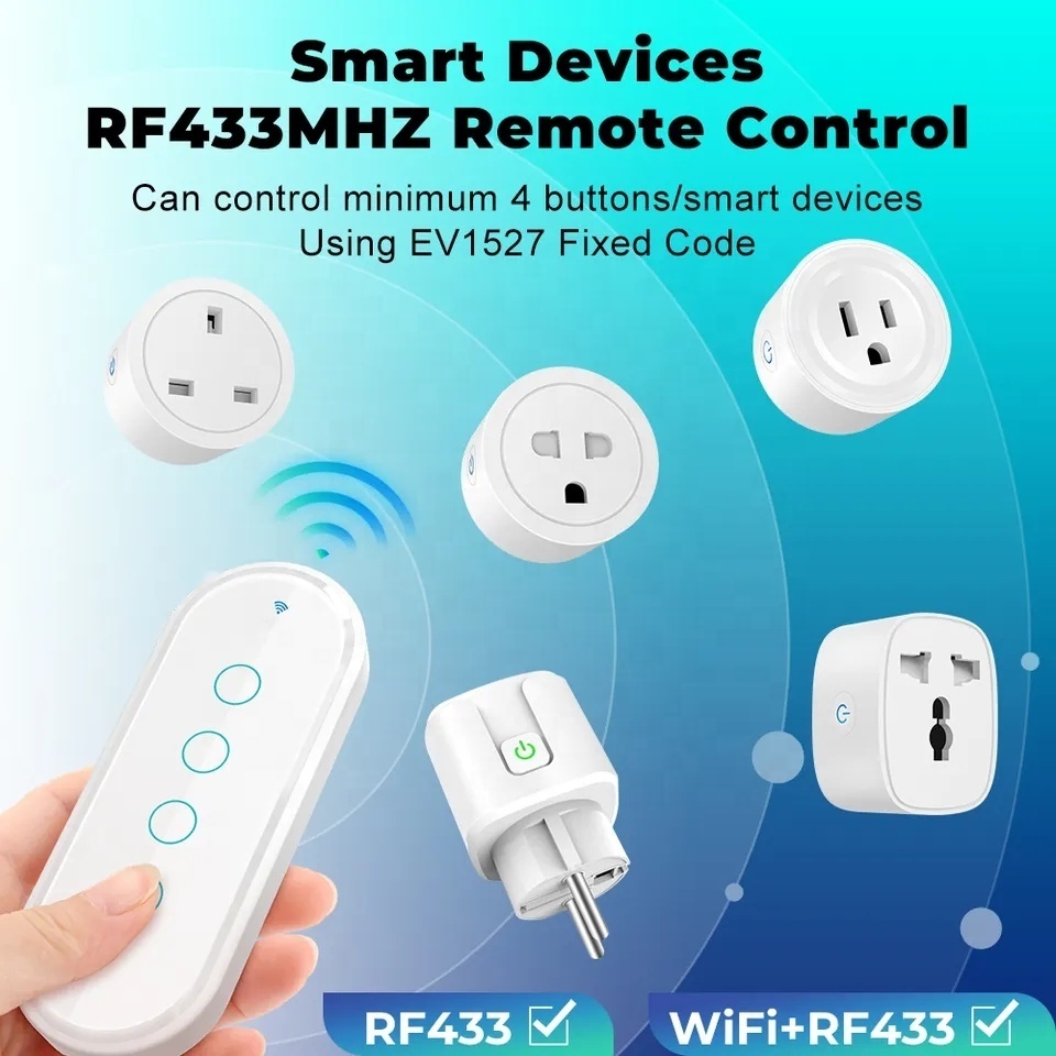 New EV1527 Code 4gang Touch Button RF433MHz Wireless Remote Switch for Smart Home