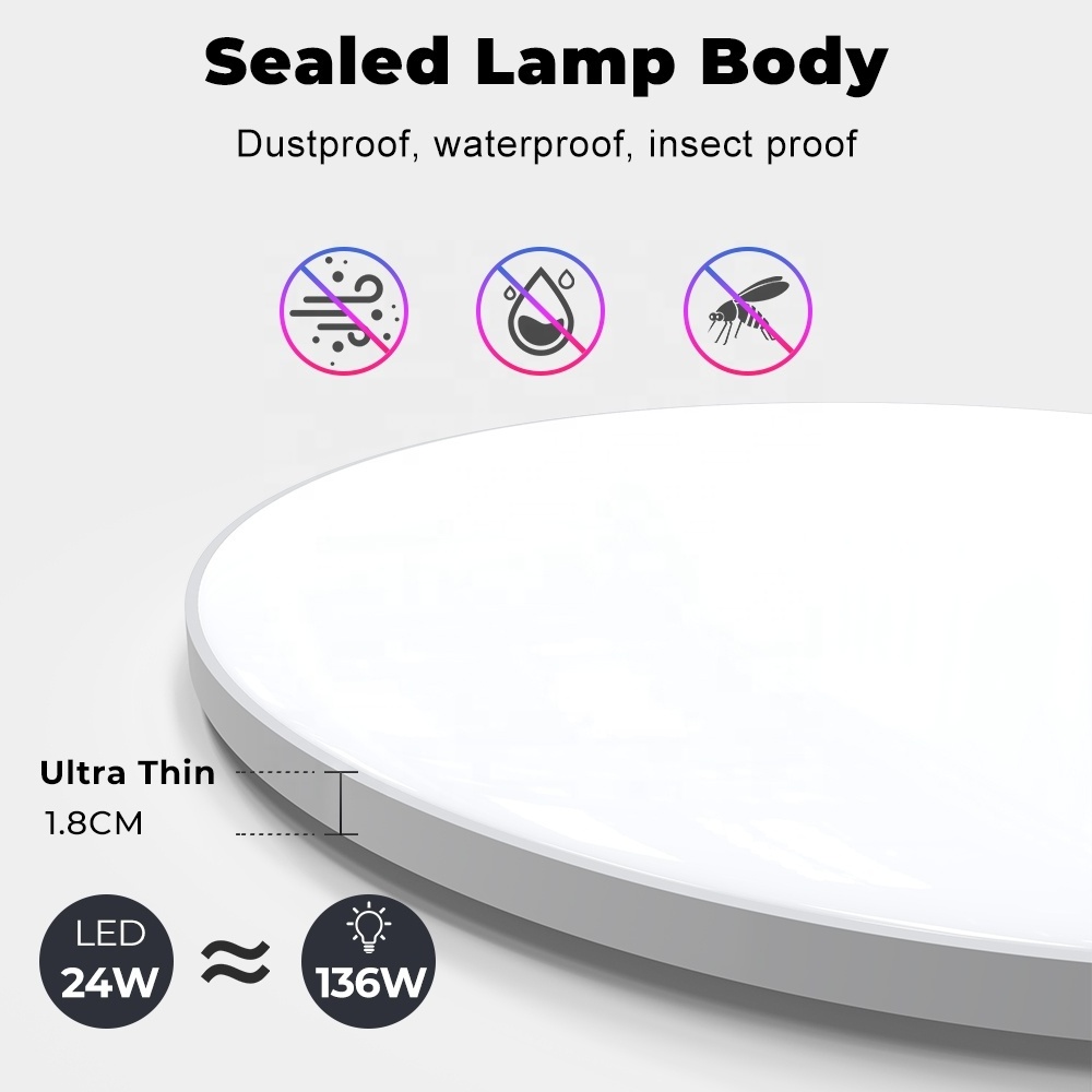 Modern Style 24W 6500K Adjustable RGB CW Lamp WIFI Bluetooth tuya Smart Ceiling Light with Remote Control