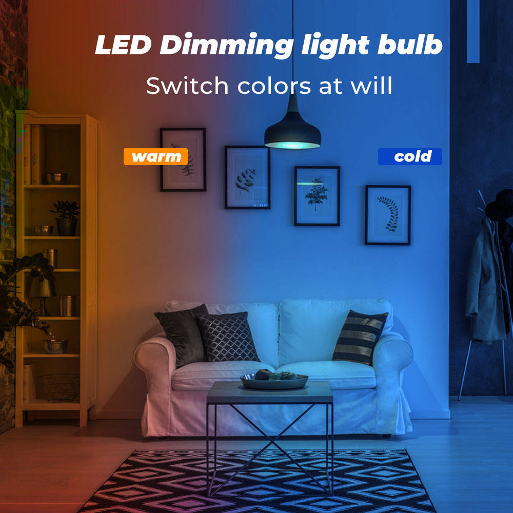 Smart Life Tuya APP Control Dimming RGB+CW+WW LED Color Changing Light Light Wifi Smart Bulb Wifi Alexa 9W 850LM 10W 1000LM AC