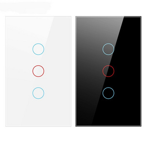 Touch Light Switch 110V 220V US No Neutral Wire Glass Screen Panel Electric Smart Wall On OFF Control LED Lamp