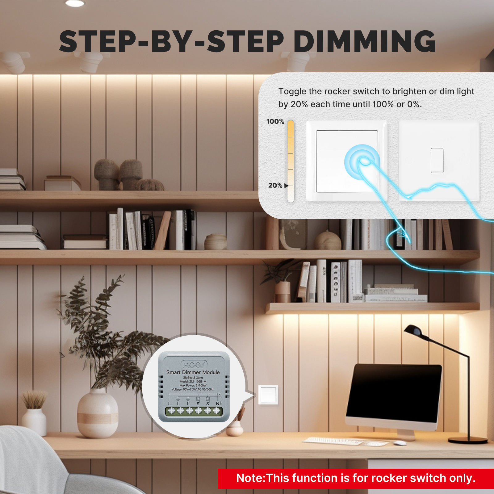 Tuya Zigbee Dimmer Module Timer Diy Breaker Led Light 2 way 1/2 Gang Zigbee Dimmer Switch With Alexa Google Home