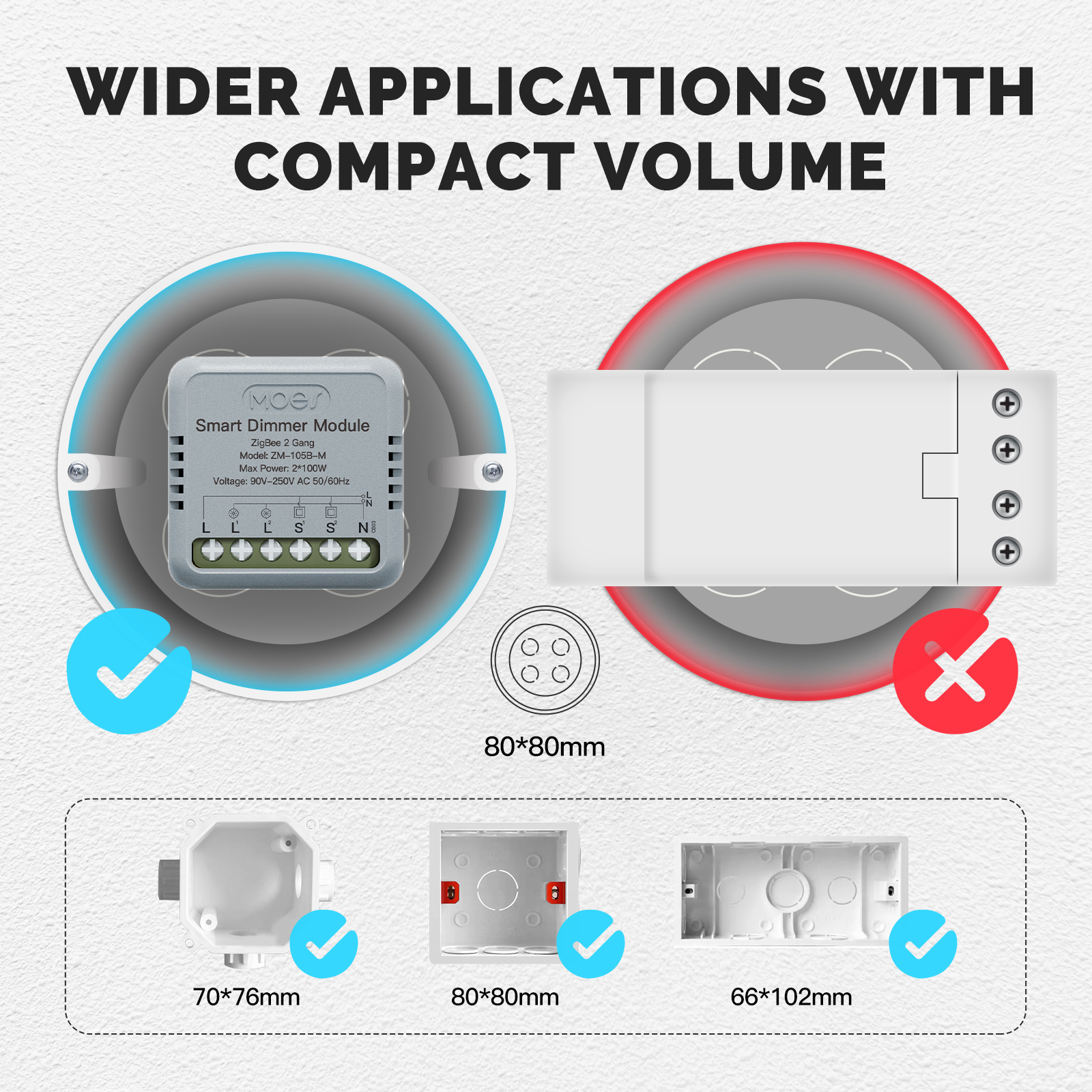 Tuya Zigbee Dimmer Module Timer Diy Breaker Led Light 2 way 1/2 Gang Zigbee Dimmer Switch With Alexa Google Home